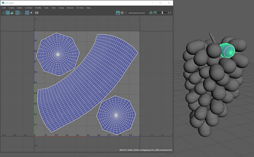 UV layout of grapes