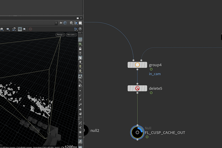 Ocean foam source limit to camera bound